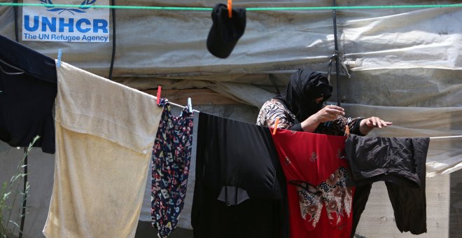 Una mujer siria en un campamento de refugiados en la ciudad de Zahrani, al sur de Líbano. - REUTERS