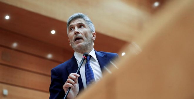 El ministro del Interior, Fernando Grande-Marlaska, durante la sesión del pleno del Senado.- EFE/Juan Carlos Hidalgo