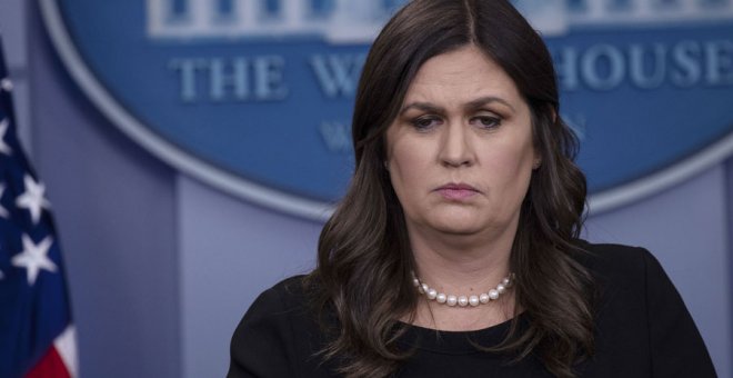 Sarah Huckabee Sanders, hace unos días en la Casa Blanca. NICHOLAS KAMM / AFP