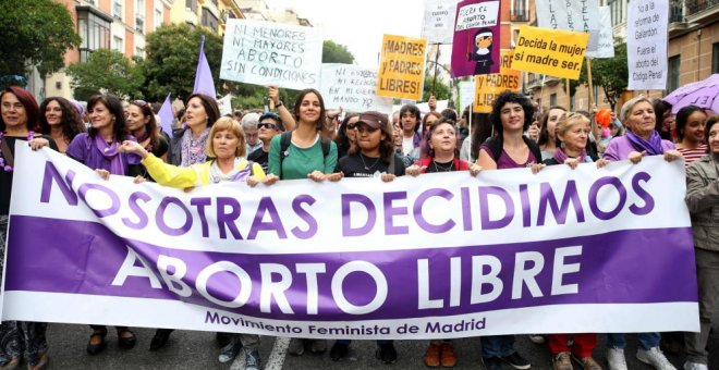 Manifestación de Madrid con motivo del Día Internacional por la Despenalización del Aborto./ EFE