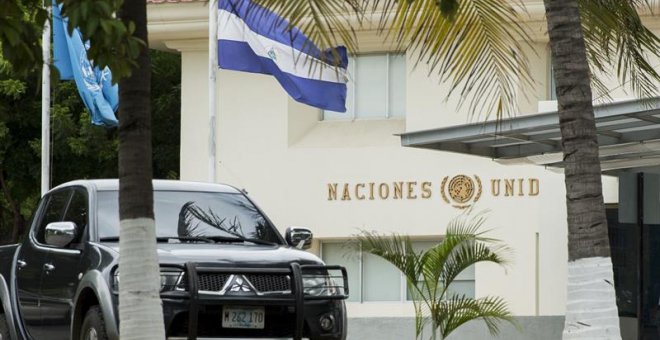 27/06/2018.- Vista de la fachada de las instalaciones de la sede de la Organización de Naciones Unidas (ONU) durante una reunión de la delegación de la Oficina del Alto Comisionado de las Naciones Unidas para los Derechos Humanos (ACNUDH) con organismos n