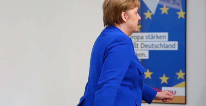 La canciller alemana, Angela Merkel, tras su rueda de prensa de Berlín. /REUTERS