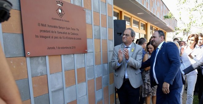 Quim Torra ha inaugurado el parque del 1 de octubre de Juneda (Lleida). /GENERALITAT