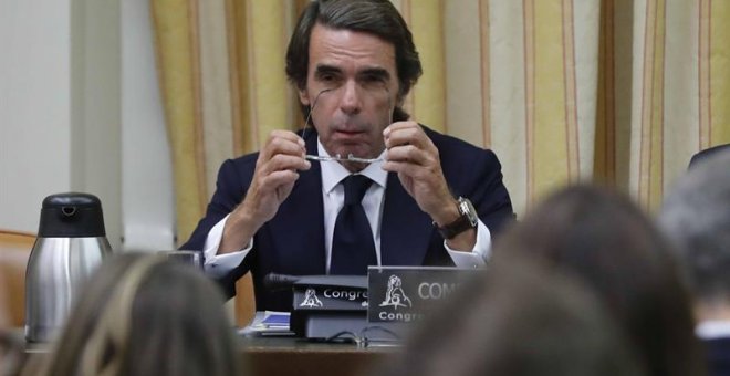 8/9/2018.- El expresidente del Gobierno José María Aznar ha afirmado hoy que decir que el PP es un partido corrupto es un "poco exagerado", y ha asegurado que como presidente del partido siempre actuó "tajantemente" y "de una manera determinante" cada vez