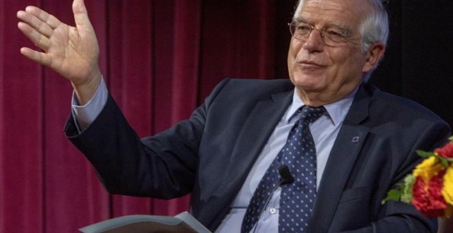 20/09/2018.- El ministro español de Asuntos Exteriores, Josep Borrell, participa durante una conferencia sobre "Europa y el Estado del Reino de España: retos actuales y promesas futuras" hoy, jueves 20 de Septiembre de 2018, en la Universidad de Nueva Yor