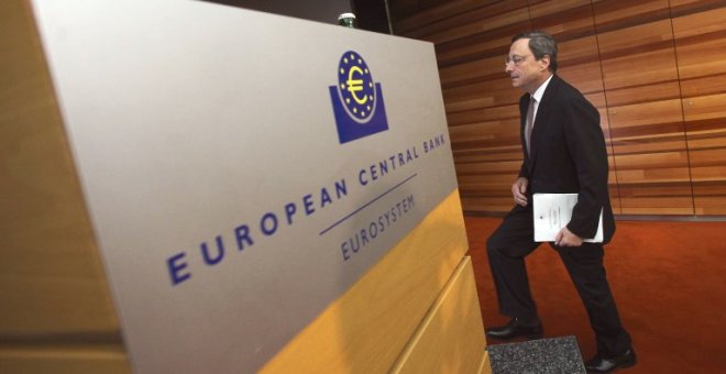 El presidente del BCE, Mario Draghi, antes de una rueda de prensa en Fráncfort. AFP