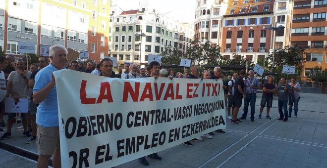 Manifestación de trabajadores del astillero La Naval, de Sestao. E.P.