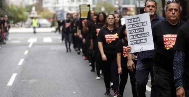 La manifestación por las calles de Bilbao. EFE