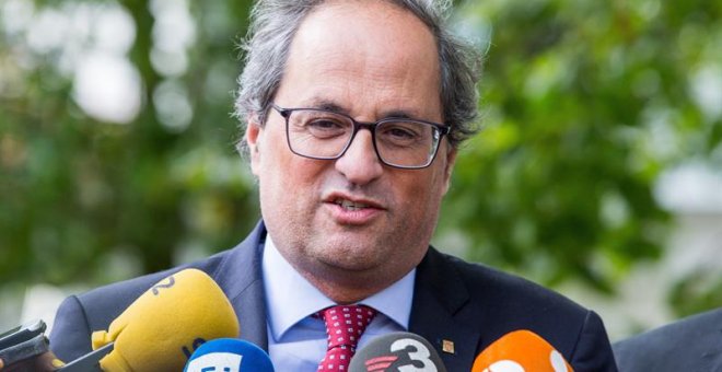 El presidente de la Generalitat, Quim Torra, durante su visita en Bélgica. EFE/ Stephanie Lecocq
