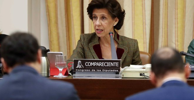 María José de la Fuente, presidenta del Tribunal de Cuentas, durante su comparecencia en la comisión del Congreso de los Diputadas. EFE/Chema Moya