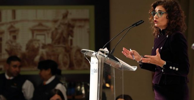 La ministra de Hacienda, María Jesús Montero, durante su intervención en el Foro Cinco Dias. EFE/Ballesteros