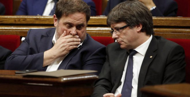 Oriol Junqueras y Carles Puigdemont en una fotografía de archivo. EFE