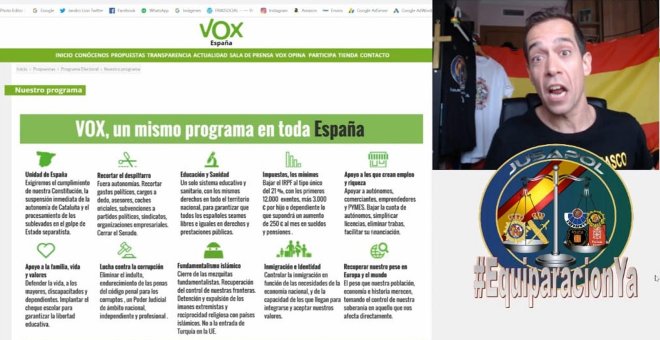 Jandro Lion en uno de sus montajes para hacer propaganda del programa de Vox en las redes sociales.