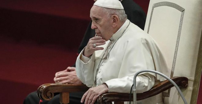 12/12/2018.- El papa Francisco preside su tradicional audiencia general de los miércoles en la sala Nervi, en el Vaticano, hoy, 12 de diciembre de 2018. EFE/ Giuseppe Lami