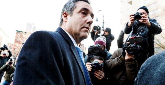 El exabogado personal de Donald Trump, Michael Cohen, a su llegada al Tribunal Federal de Estados Unidos en Nueva York. - EFE