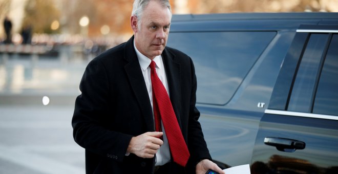US Secretary of the Interior Ryan Zinke arrives at the US Capitol prior to the service for former President George H. W. Bush in Washington, DC, USA, 03 December 2018. Shawn Thew/Pool via REUTERS
