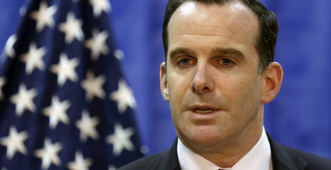 Brett McGurk, U.S. envoy to the coalition against Islamic State, speaks to during news conference at the U.S. Embassy in Baghdad, Iraq, March 5, 2016. REUTERS/Hadi Mizban/Pool/File Photo
