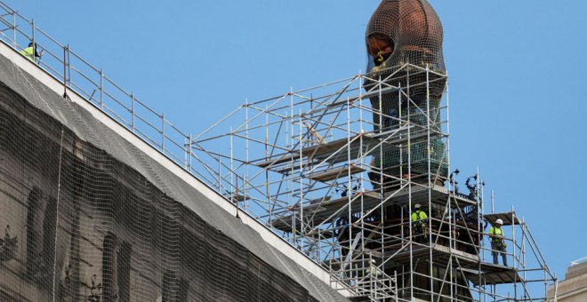 Las obras del llamado Proyecto Canalejas, en la antigua sede del banco Banesto, en el centro de Madrid, promovido por OHL. REUTERS/Paul Hanna