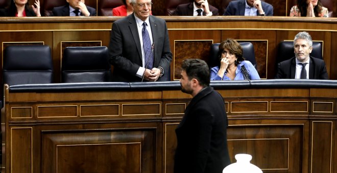 El ministro de Asuntos Exteriores, Josep Borrell, y el portavoz de ERC en el Congreso de los Diputados, Gabriel Rufián -Marta Fernández /EP