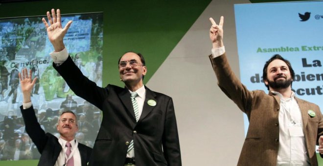 José Antonio Ortega Lara, Alejo Vidal-Quadras y Santiago Abascal en una imagen de archivo. EFE