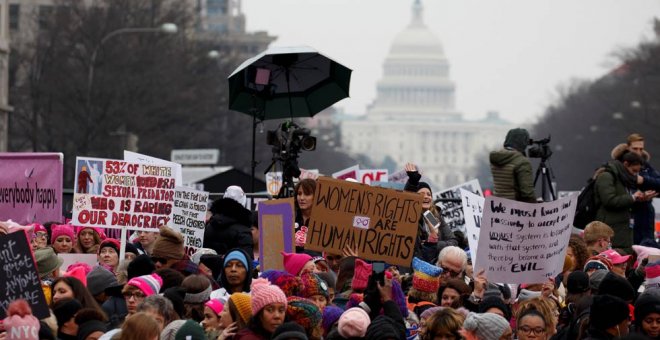 Otro aspecto de la Marcha de las mujeres en Nueva York . (JOSHUA ROBERTS | REUTERS)