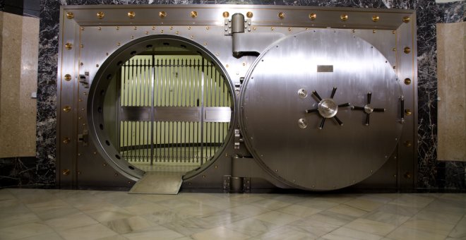 La caja fuerte del Banco de España en el sótano de su sede en Madrid.