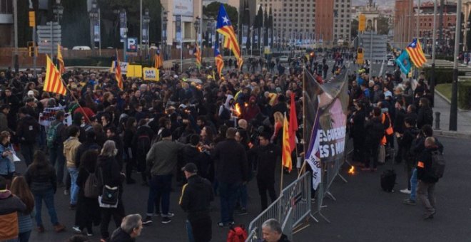 Els CDR a l'alçada de la plaça Espanya. CDR