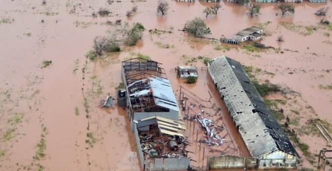 Vista aérea de los daños causados por las inundaciones después de que el ciclón Idai tocó tierra en la provincia de Sofala, Mozambique Central. - EFE