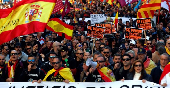 Manifestación de Jusapol en Barcelona.- EFE