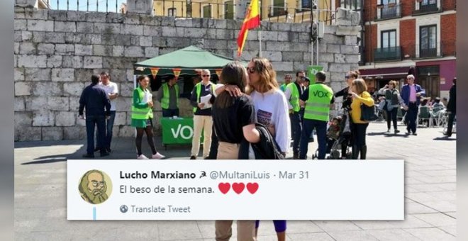 Una pareja de lesbianas planta cara a Vox en Valladolid y convierte su beso en un símbolo contra la homofobia