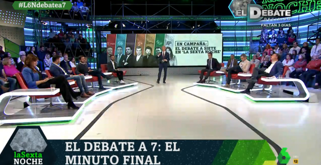 Imagen del debate a siete en La Sexta.