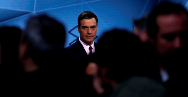 Pedro Sánchez antes del debate electoral en Atresmedia. /REUTERS