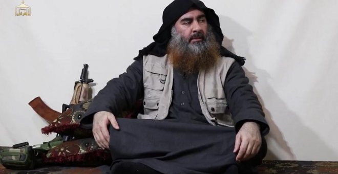 29/04/2019 - Captura de imagen del vídeo difundido por el Estados Islámico en el que aparece su líder, Abu Bakr el  Baghdadi.