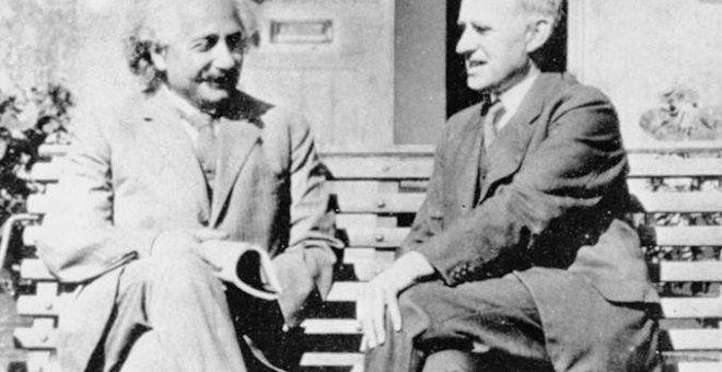 Einstein y Eddington, en 1930 en la Universidad de Cambridge./RAS