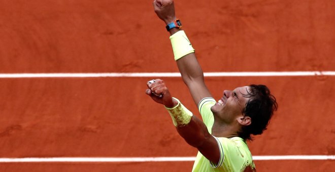 Rafa Nadal celebra su victoria frente al austriaco Dominic Thiem en la final de Roland Garros.- REUTERS/Benoit