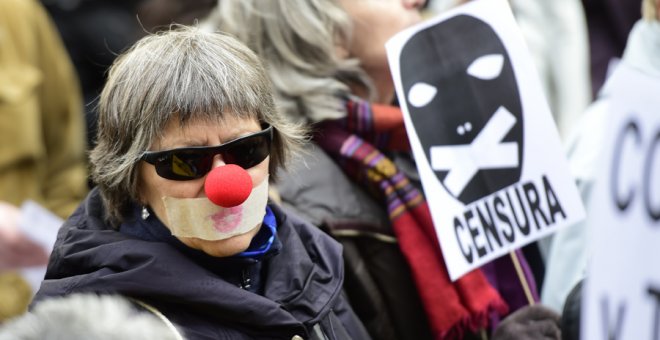 Imagen de archivo de una protesta contra la 'ley Mordaza' en Madrid. - AFP