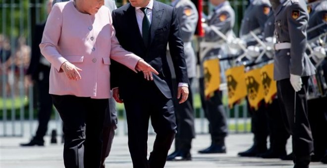 Angela Merkel en el acto oficial. Europa Press