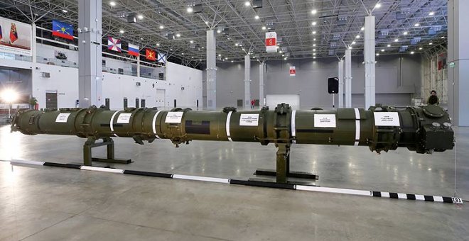un componente del sistema de misiles de crucero ruso objeto de la ruptura del acuerdo nuclear entre EEUU y Rusia. REUTERS