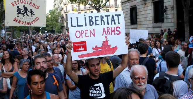 12/08/2019.- Concentración para exigir respuestas al Gobierno por la situación del Open Arms y Ocean Viking. / EFE - QUIQUE GARCÍA