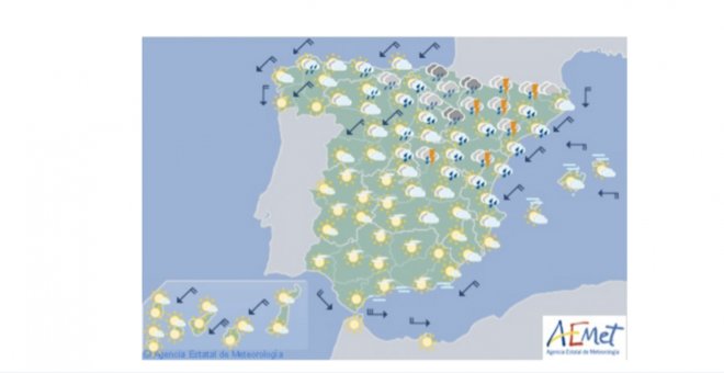 Previsión meteorológica para este martes 20 de agosto de 2019- AEMET