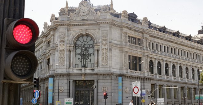 Fachada del edificio del Banco de España situada en la confluencia del Paseo del Prado y la madrileña calle de Alcalá. E.P./Eduardo Parra