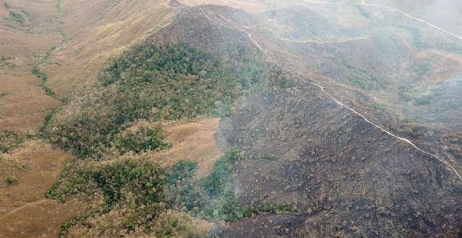 Incendio en la Chapada dos Guimarães, en el estado de Mato Grosso (Brasil). EFE/ Bomberos Mato Grosso