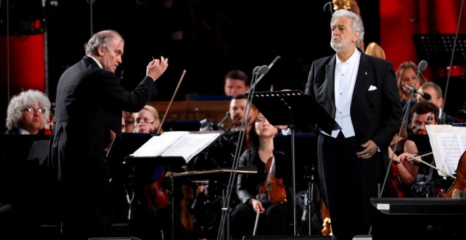 Plácido Domingo, durante una actuación en Moscú con motivo del Mundial de fútbol de 2018. - REUTERS