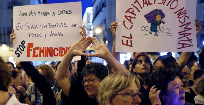 Concentración en Madrid para declarar la emergencia feminista. EFE/Ballesteros