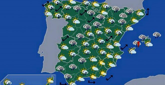 Mapa significativo elaborado el 21/09/2019. Válido para el 22/09/2019 de 0 a 12 horas. EFE/Aemet