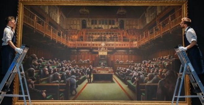 La obra 'Devolved Parlament' de Banksy. / EUROPA PRESS   - SOTHEBY'S
