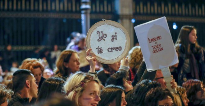 08/03/2019 - Manifestación de la huelga feminista en Madrid. / EUROPA PRESS (Óscar J.Barroso)