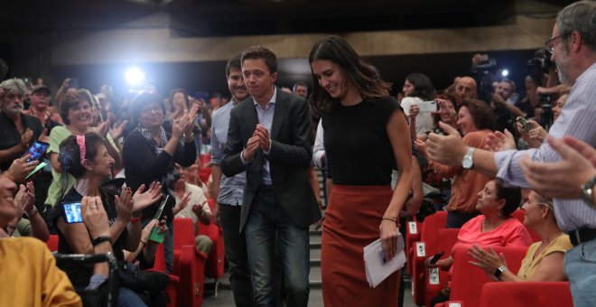 25/09/2019 - El líder de Más Madrid, Íñigo Errejón y la portavoz de Más Madrid en el Ayuntamiento, Rita Maestre, en la reunión de las bases del partido./ EUROPA PRESS (Jesús Hellín)
