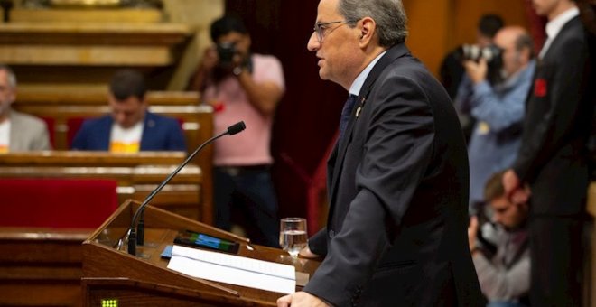 Torra durant el ple extraordinari del Parlament de resposta a la sentència del Procés. EUROPA PRESS