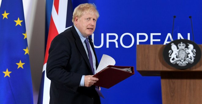 Boris Johnson en un discurso en la Unión Europea. REUTERS/Piroschka van de Wouw
